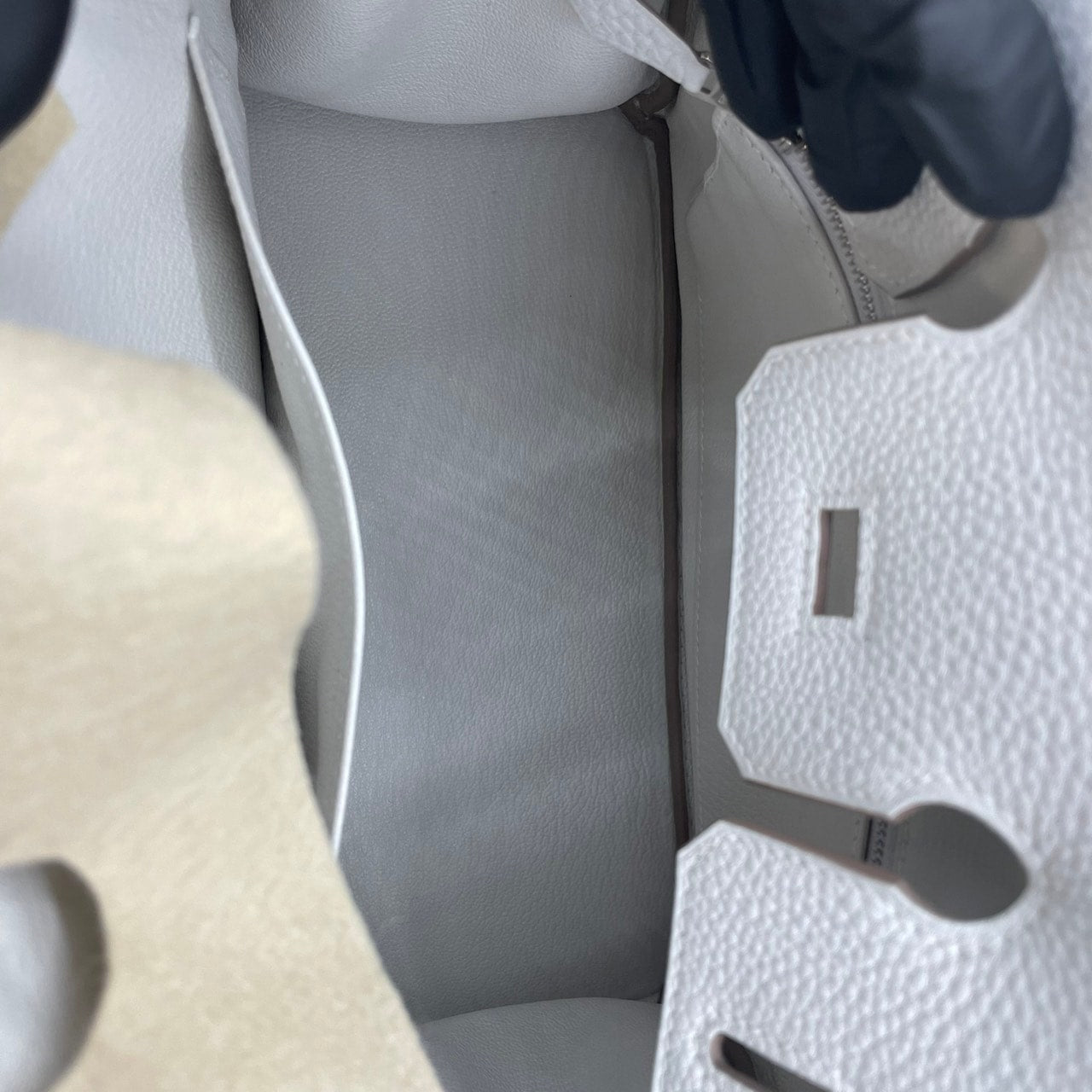 [現金價格]愛馬仕·伯金（Hermes Birkin）25珍珠灰色多哥銀金屬配件B刻