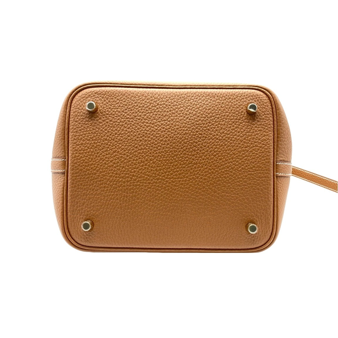 Pre-Owned Hermes Picotin Lock MM Gold Torillon Clemence Gold Hardware U Engraved
