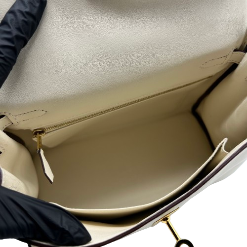 Pre-Owned Hermes Kelly 25 Nata Swift Gold Hardware Z Engraved