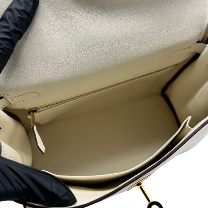 Pre-Owned Hermes Kelly 25 Nata Swift Gold Hardware Z Engraved