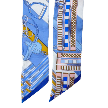 헤르메스 Twilly 벽돌과 Charm Silk Twill