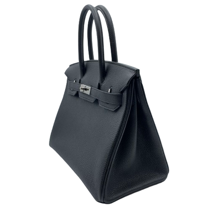 사전 소유 [현금 가격] Hermes Birkin 30 Noir Togo Silver Fittings Z 새겨 져