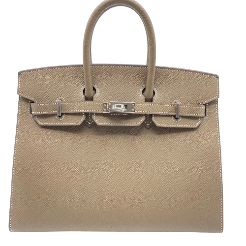 Hermes Birkin 25 Etoupe Serie vau Epson Silver Fittings u Engraved