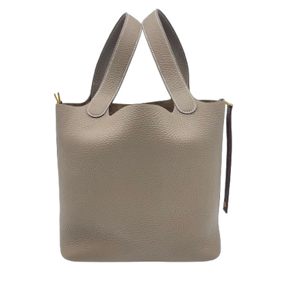 Hermes Picotin Lock MM Etoupe Torillon Clemence 골드 하드웨어 B 새겨