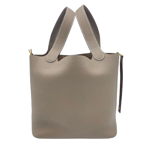 Hermes Picotin Lock MM Etoupe Torillon Clemence 골드 하드웨어 B 새겨