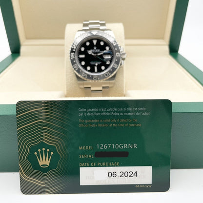 [2024 년의 새로운 릴리스! ! Rolex GMT 마스터 II 126710GRNR 검은 굴 팔찌 40mm