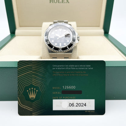 사전 소유의 롤렉스 바다 거주자 126600 굴 팔찌 검은 43mm