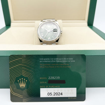 プレオウンド ロレックス デイデイト 228239 ホワイトゴールド オリーブグリーン　ローマン 40mm
