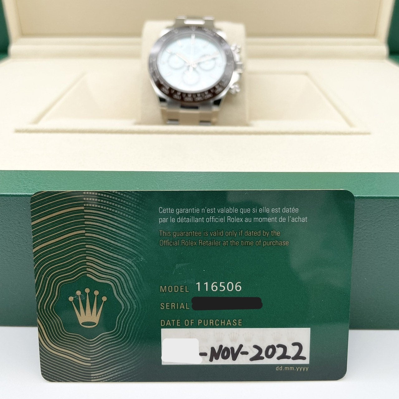 [새로운 급여!] ; 롤렉스 데이토나 116506A 얼음 블루 40mm