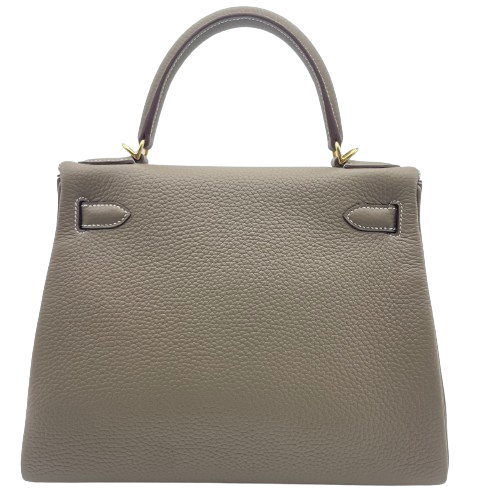 Pre-Owned [Cash Price] Hermes Kelly 28 Etoup Torillon Clemence Gold Hardware W Engraved