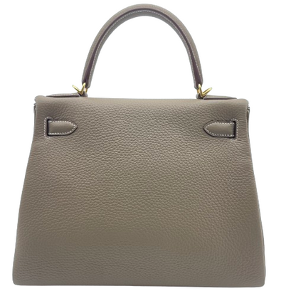 Pre-Owned [Cash Price] Hermes Kelly 28 Etoup Torillon Clemence Gold Hardware W Engraved
