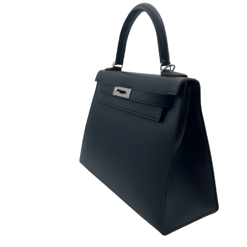 [Cash Price] Hermes Kelly 28 Noir Sombrero Silver Fittings A Engraved