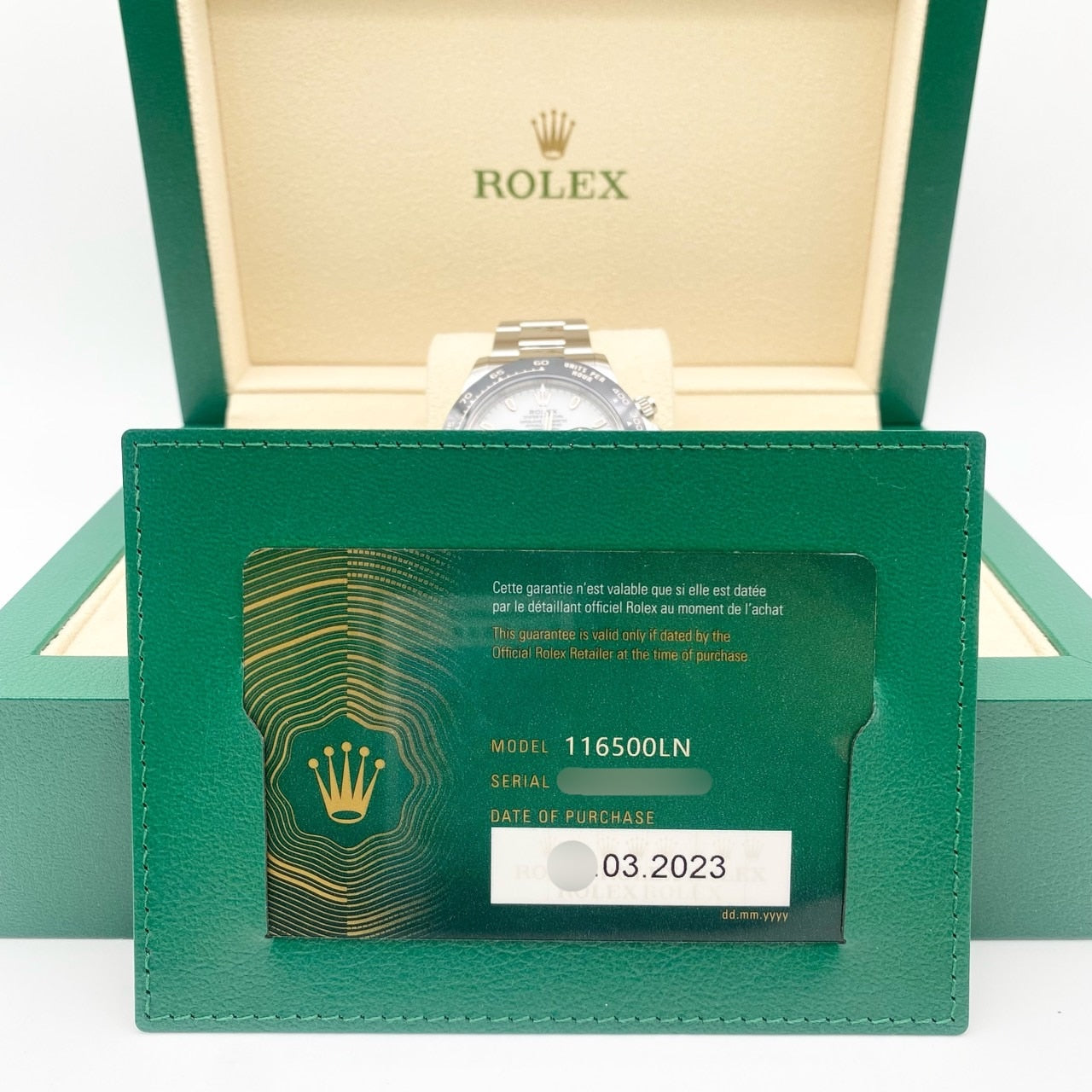 사전 소유 롤렉스 데이토나 116500LN 흰색 굴 팔찌 40mm