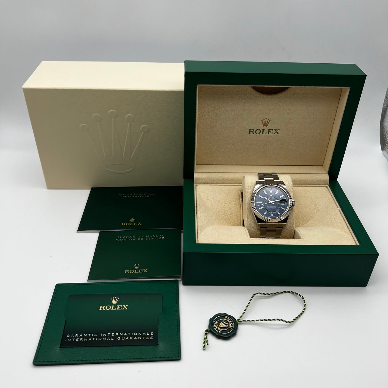 Pre-Owned Rolex Sky Dweller 336934 Bright Blue Oyster Bracelet 42mm