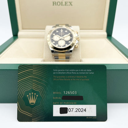 Rolex Daytona 126503G Bright Black & Golden 8P Diamond 40mm