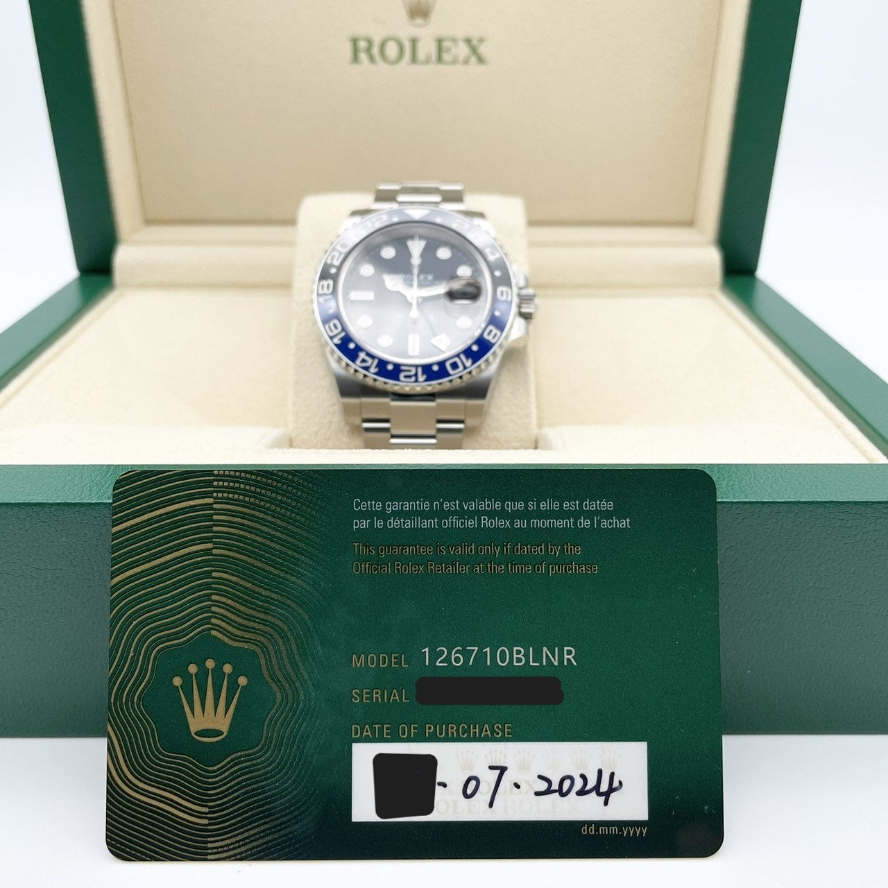 롤렉스 GMT 마스터 II 126710BLNR 굴 팔찌 검은 배트맨 40mm