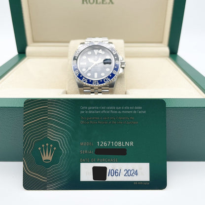 롤렉스 GMT 마스터 II 126710BLNR Jubilee 팔찌 검은 배트맨 40mm