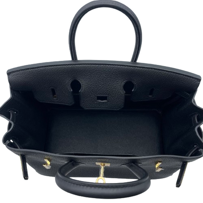 Hermes Birkin 25 Noir Togo Gold 하드웨어 W는 새겨 져 있습니다