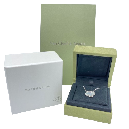 Van Cleef &amp; Arpels 梵克雅宝 Alhambra 复古项链 VCARF48700 白壳白金