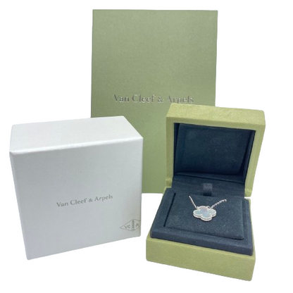 Van Cleef &amp; Arpels 梵克雅宝 Alhambra 复古项链 VCARF48700 白壳白金