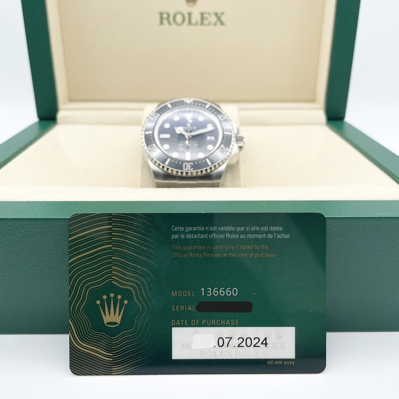 사전 소유 롤렉스 바다 거주자 심해 136660 D 블루 굴 팔찌 44mm