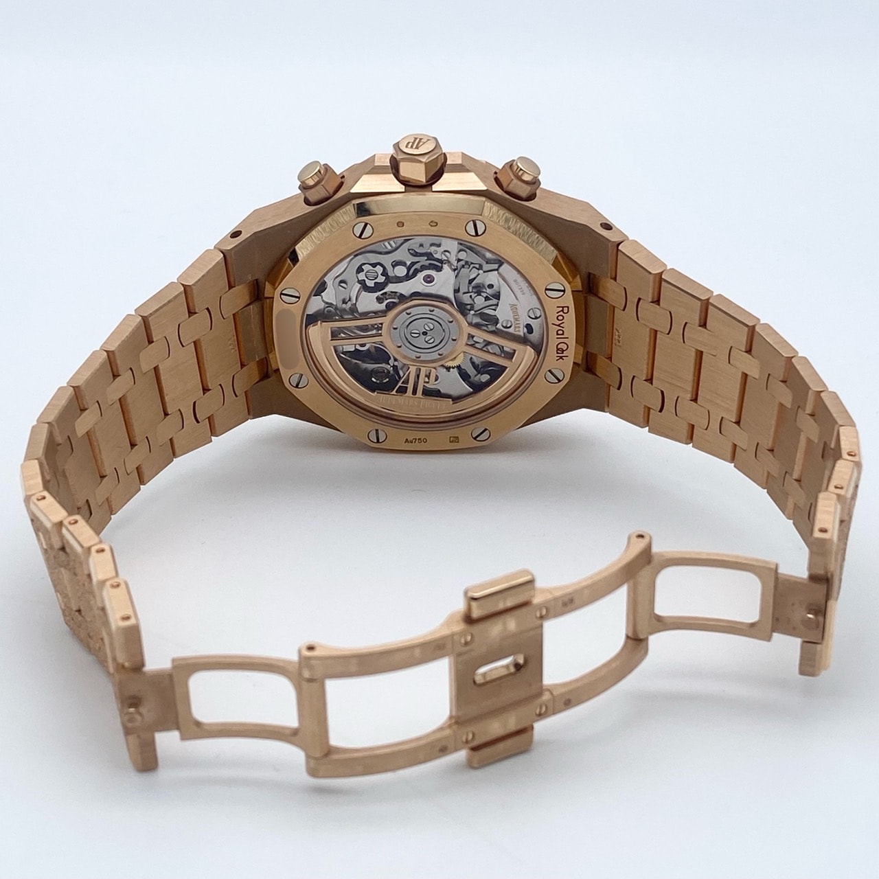 Pre-Owned Audemars Piguet Royal Oak 26239OR.GG.1224OR.01 Frosted Gold Blue Grand Tapestry 41mm