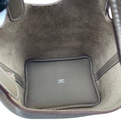 Hermes Picotin Lock PM Etoupe Torillon Clemence Silver Fittings w 새겨 져