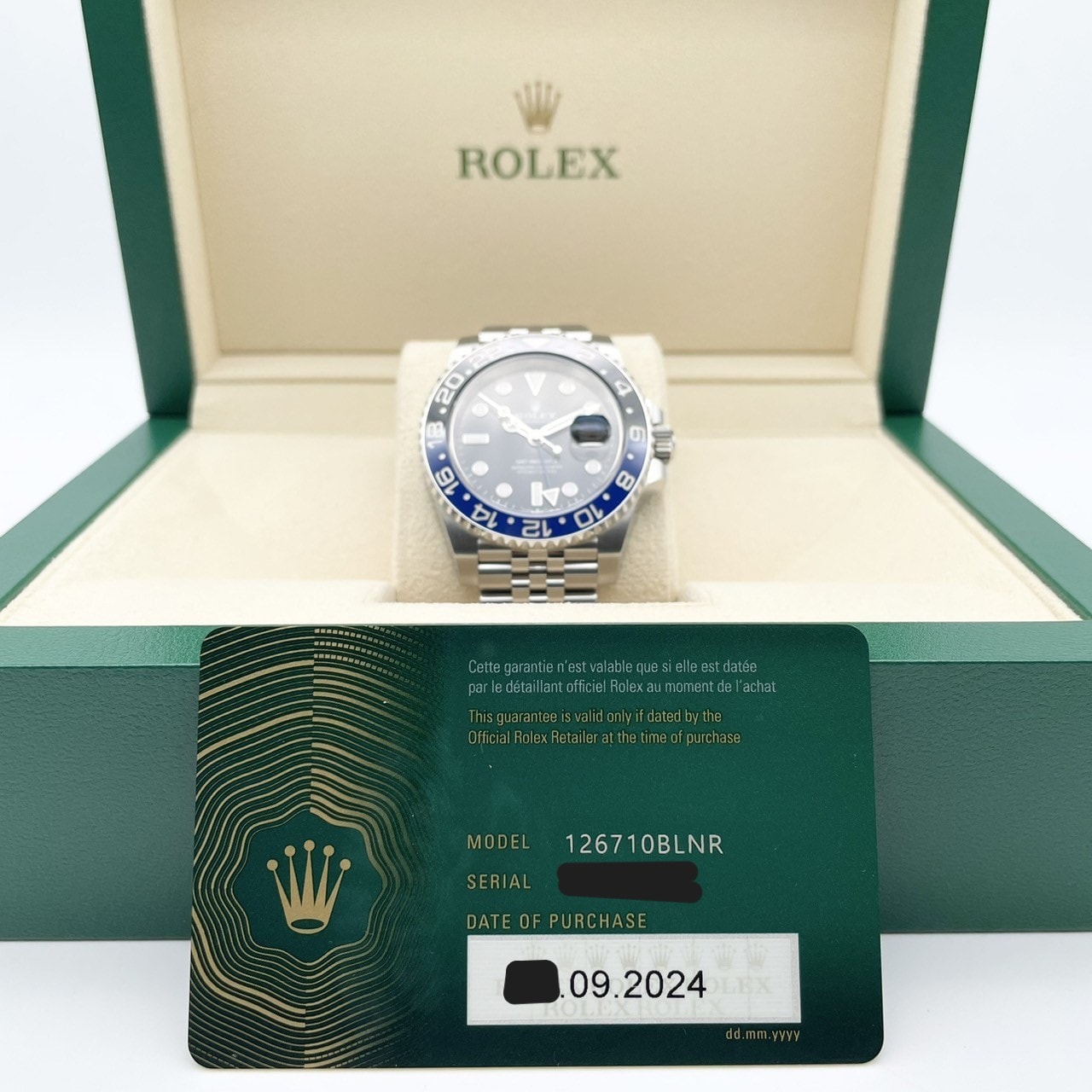 롤렉스 GMT 마스터 II 126710BLNR Jubilee 팔찌 검은 배트맨 40mm