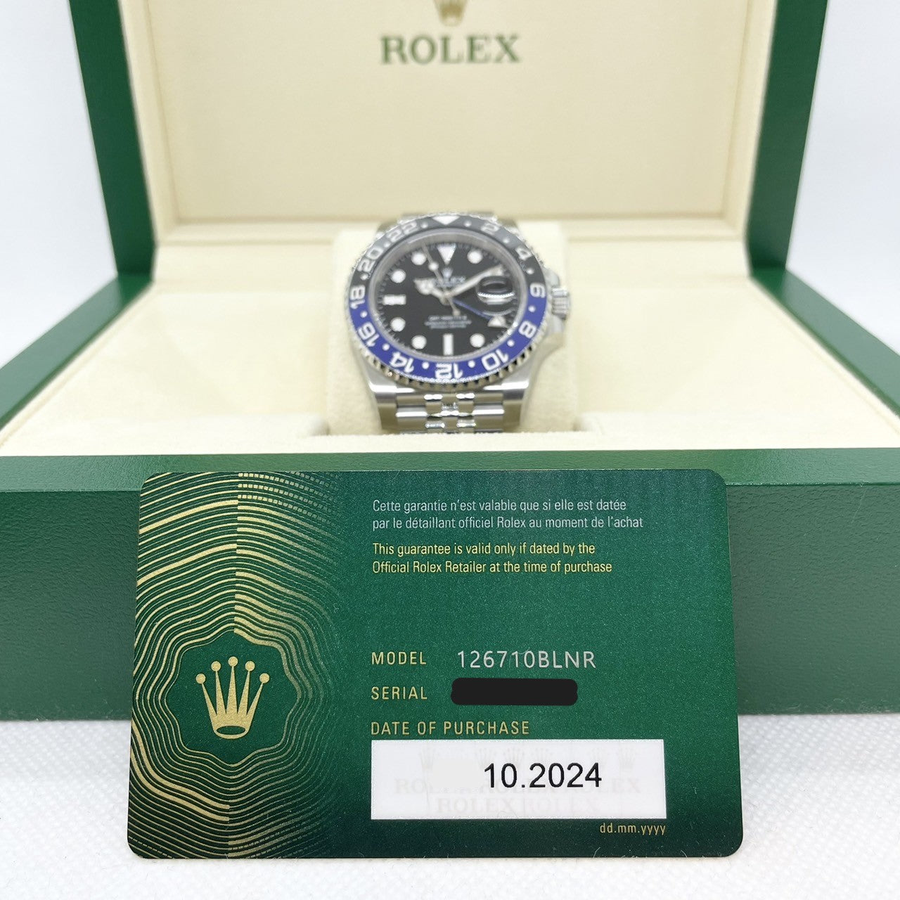 롤렉스 GMT 마스터 II 126710BLNR Jubilee 팔찌 검은 배트맨 40mm