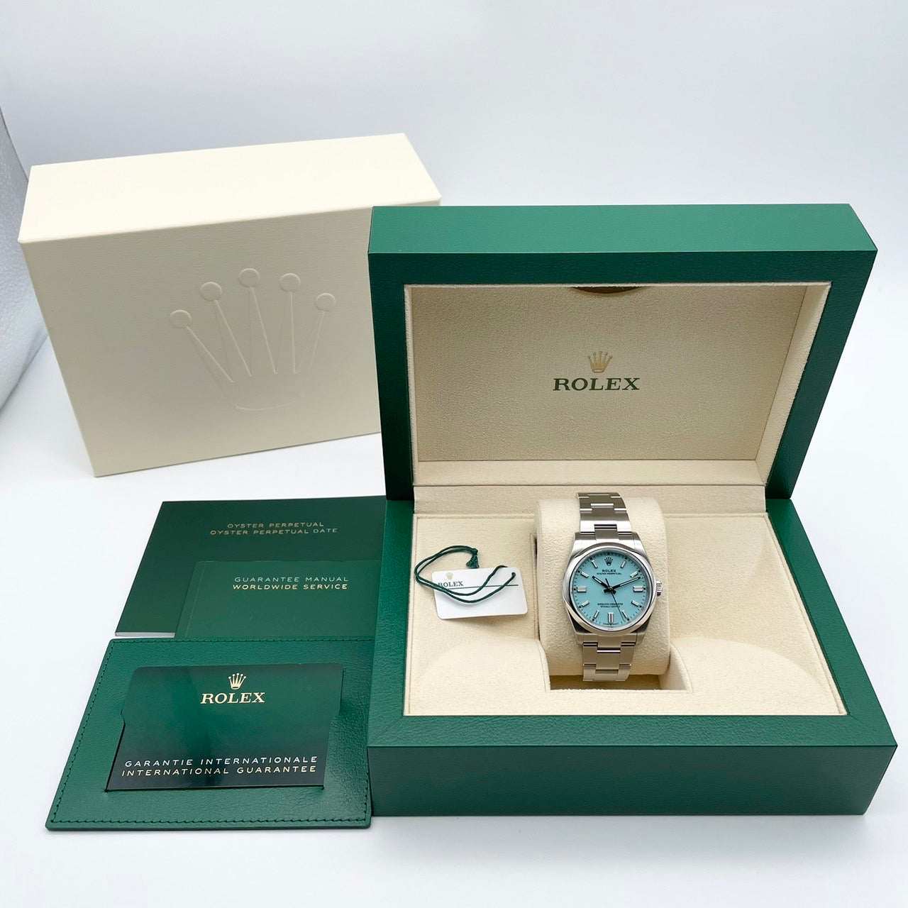롤렉스 굴 영구 126000 굴 팔찌 청록색 청록색 36mm
