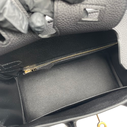 プレオウンド エルメス バーキン 25 ノワール トゴ ゴールド金具 W刻印