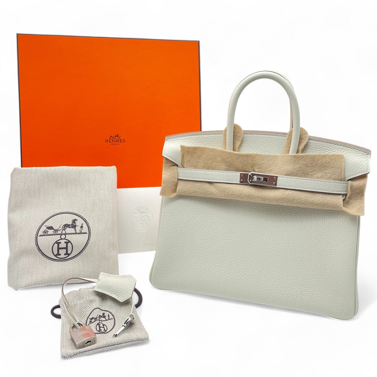 [산타]♪가격 : Hermes Birkin 25 버섯 토고 실버 메탈 피팅 w 새로