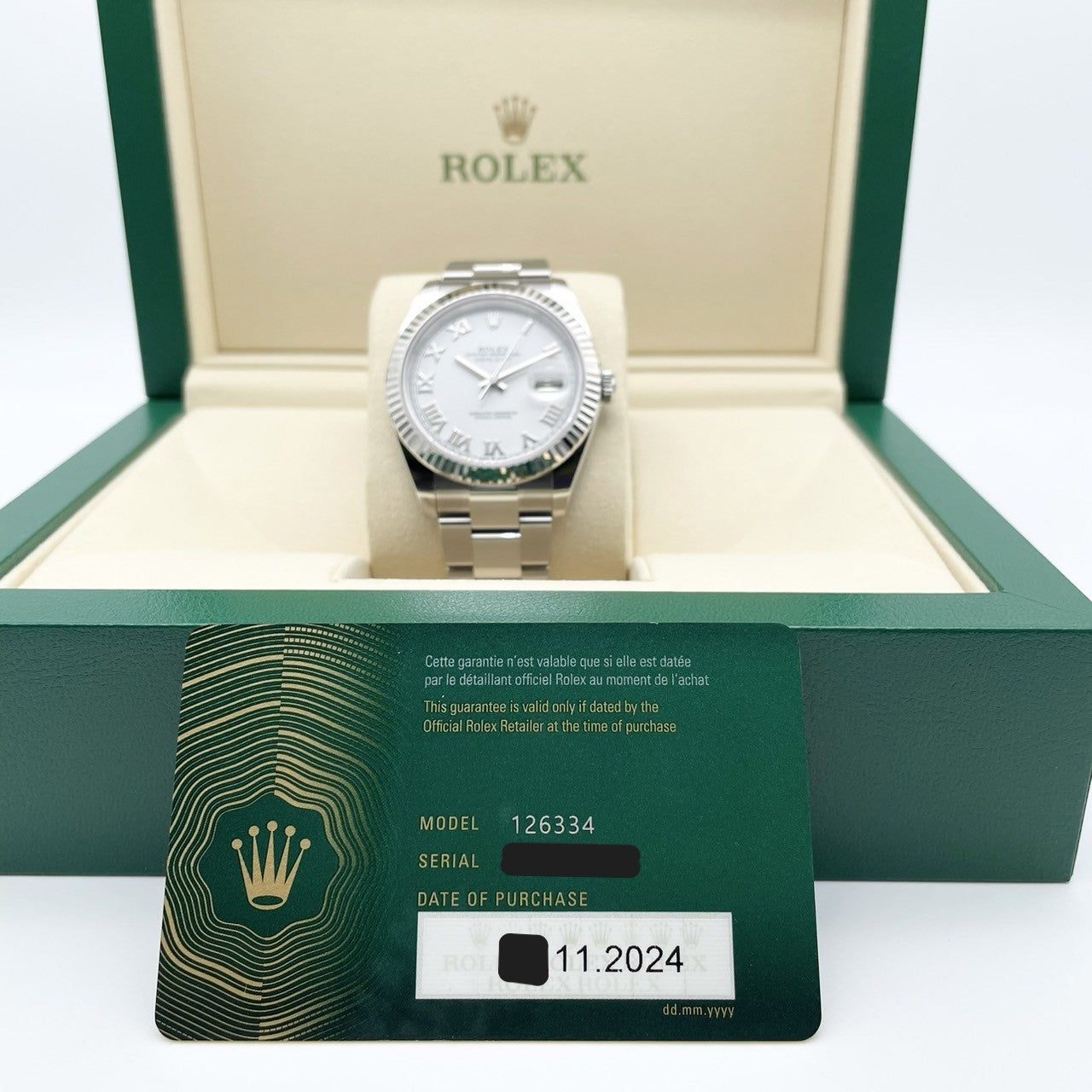 プレオウンド ロレックス デイトジャスト 126334 ホワイトローマン オイスターブレスレット 41mm