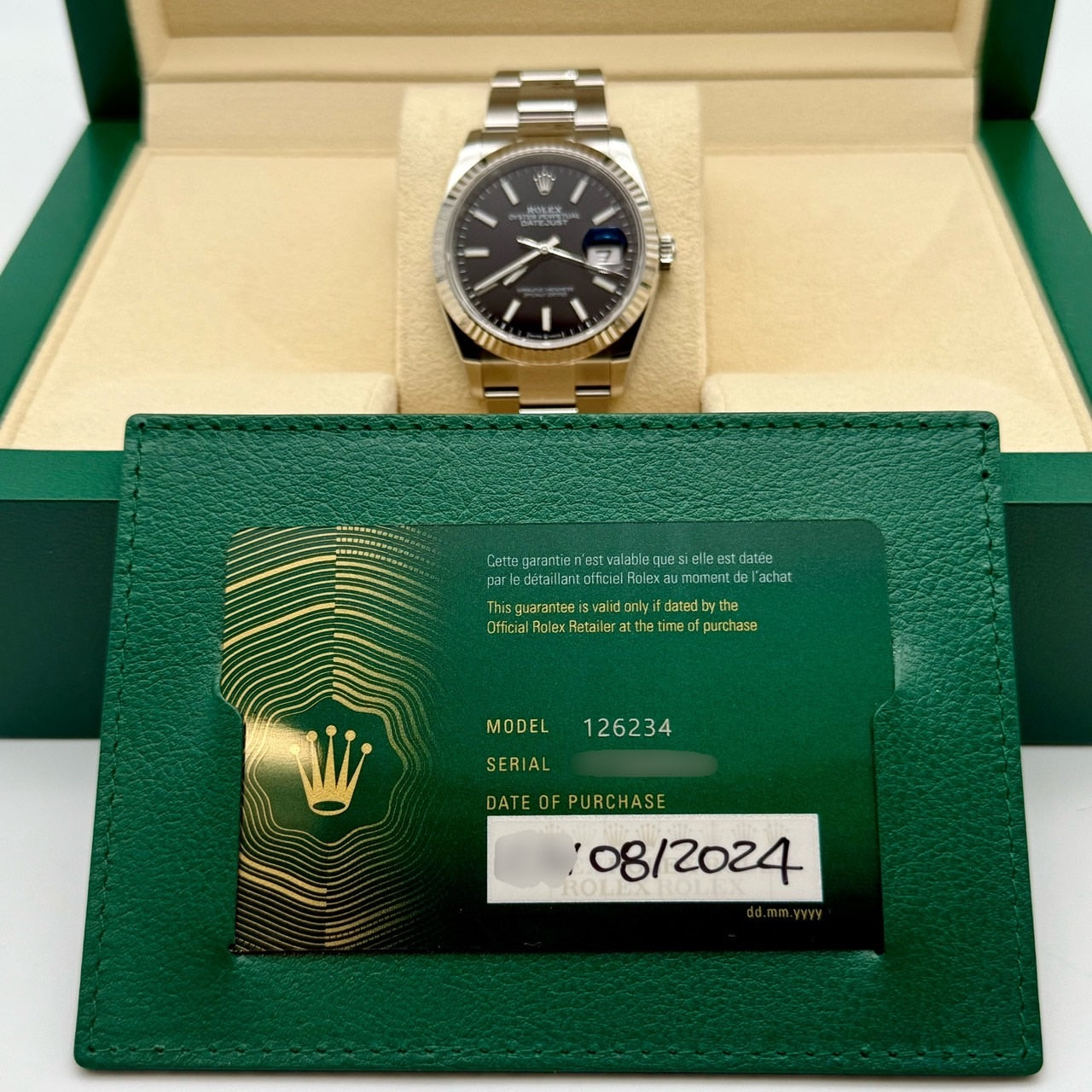 プレオウンド ロレックス デイトジャスト 126234 ブラック オイスターブレス 36mm
