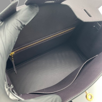 Hermes Birkin 25 Prenoir Swift Gold 하드웨어 W는 새겨 져 있습니다