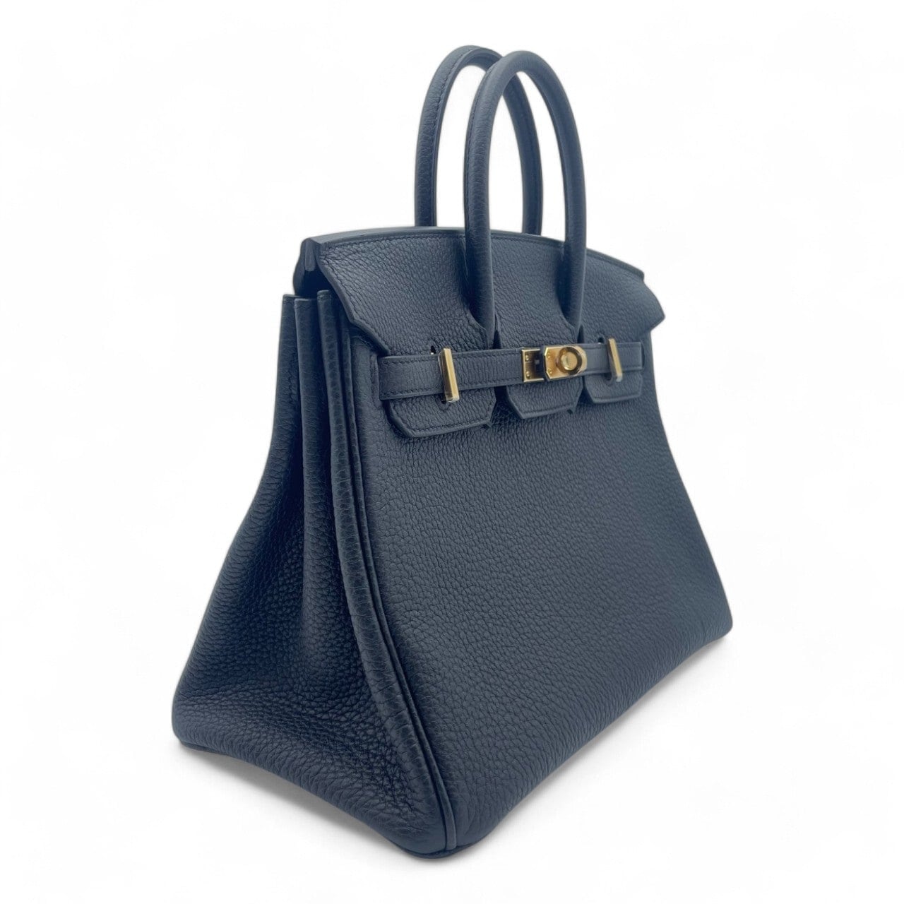 Hermes Birkin 25 Noir Togo Gold 하드웨어 W는 새겨 져 있습니다