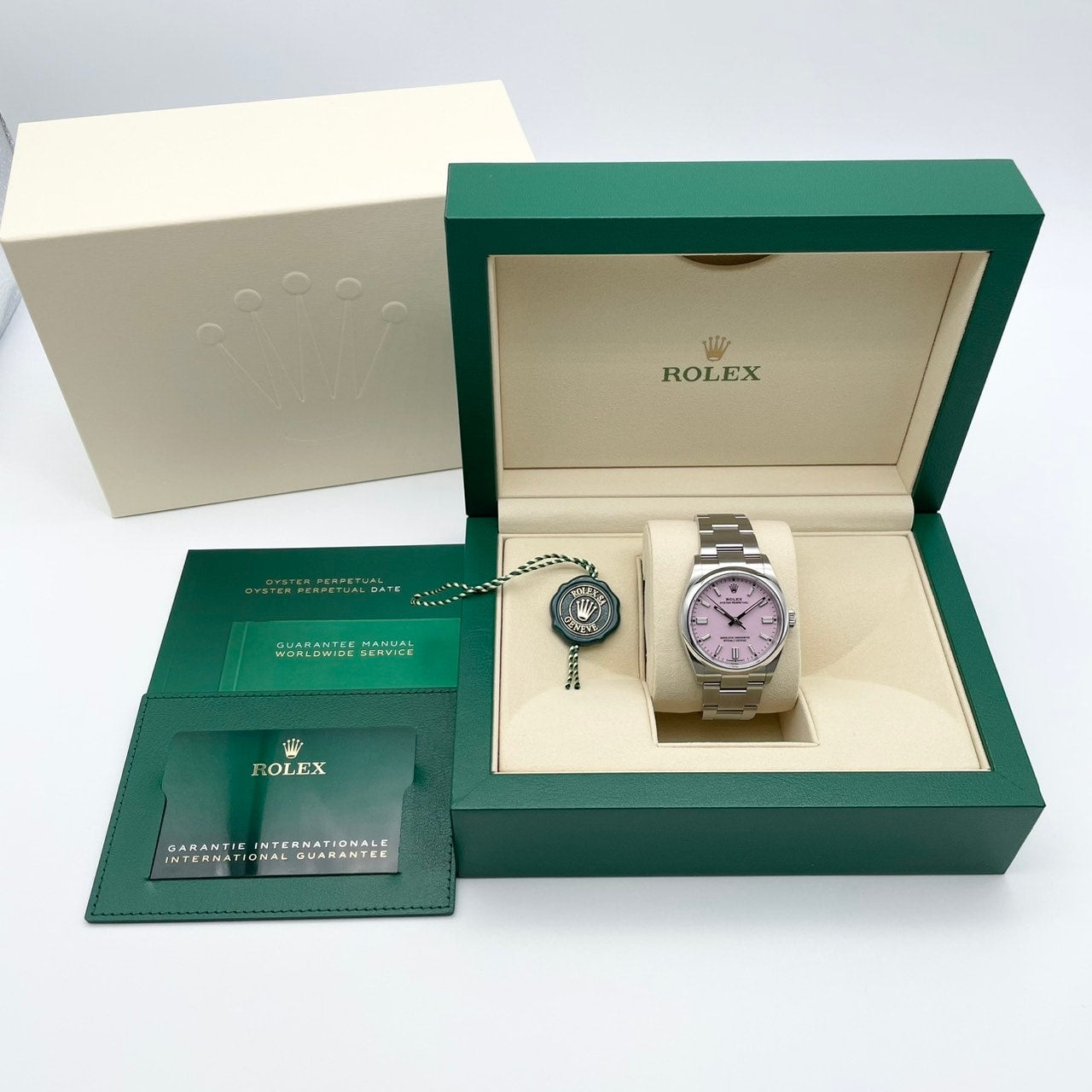 劳力士牡蛎永久126000粉红色不锈钢36mm