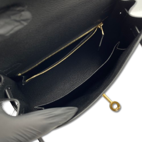 【現金特価】エルメス ケリー 25 ノワール エプソン ゴールド金具 W刻印