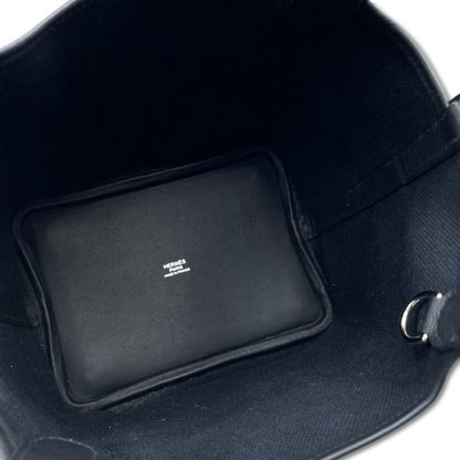 プレオウンド エルメス ピコタンロックカーゴ PM ノワール トワルゴエラン/スイフト シルバー金具 U刻印
