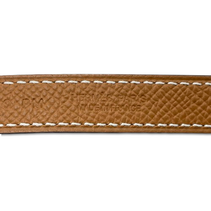 Hermes Lucky 15 Reversible Cadena Belt Noir/Gold Swift Gold Hardware W Engraved