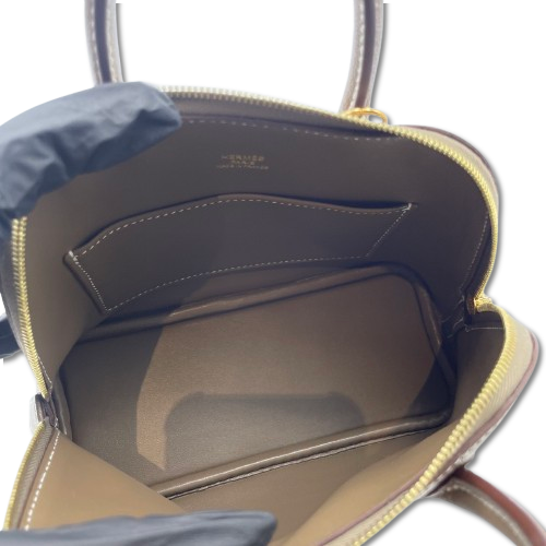 プレオウンド エルメス ボリード1923 ミニ エトゥープ シェーブル ゴールド金具 W刻印