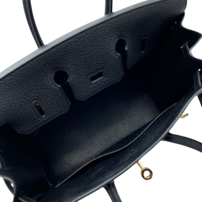 Hermes Birkin 25 Noir Togo Gold 하드웨어 W는 새겨 져 있습니다