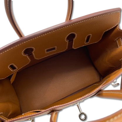 プレオウンド エルメス バーキン 25 ゴールド エプソン シルバー金具 □L刻印