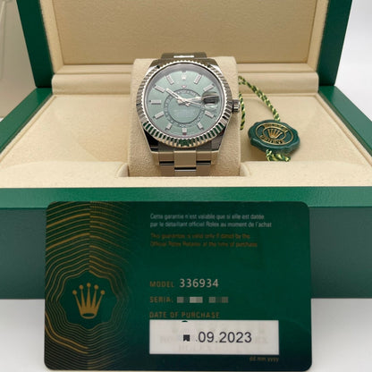 プレオウンド ロレックス スカイドゥエラー 336934 ミントグリーン オイスターブレス 42mm