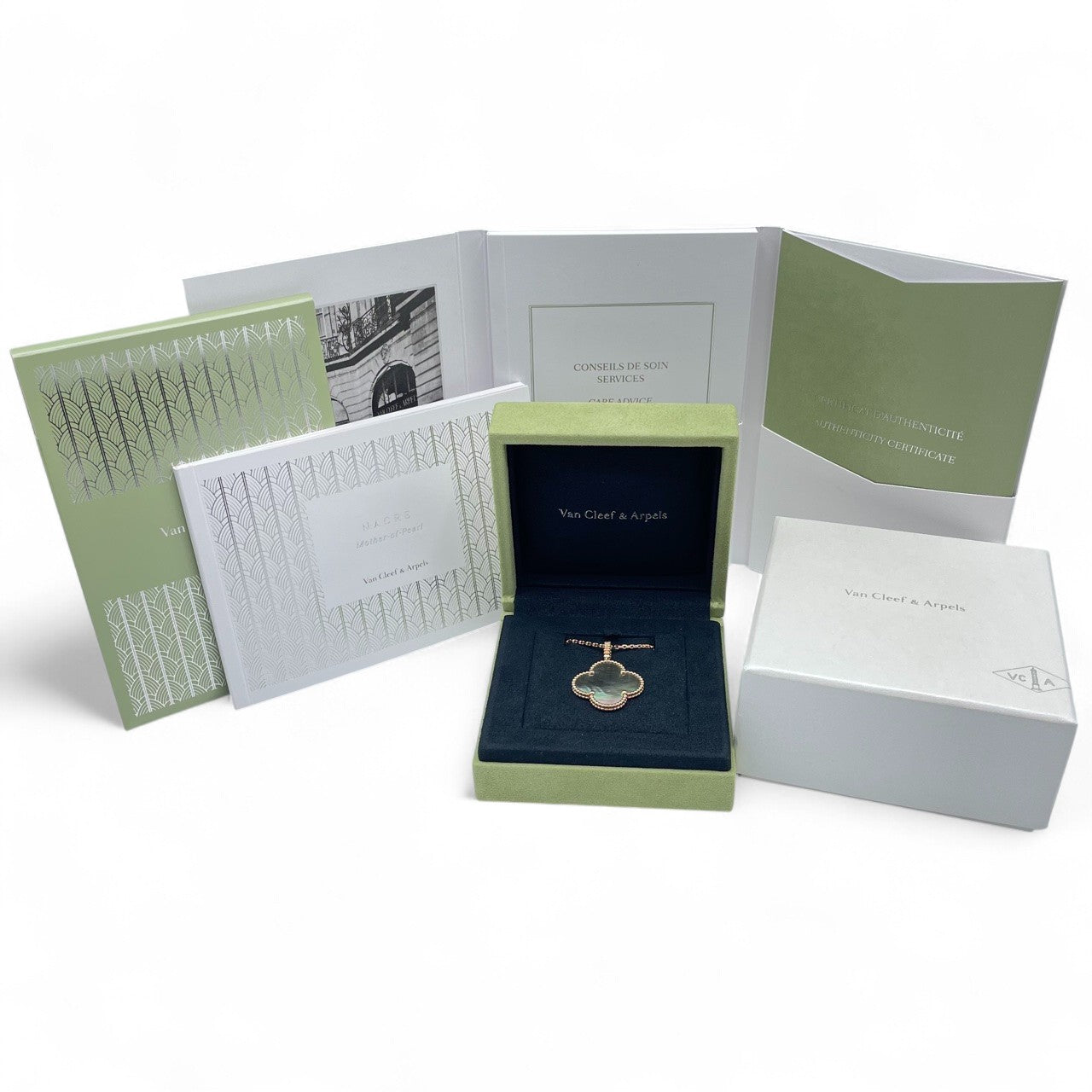 プレオウンドヴァンクリーフ＆アーペル マジック アルハンブラ ロングネックレス 1 モチーフ VCARP6I200 マザーオブパール ローズ ゴールド