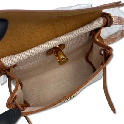 중고 에르메스 에일 백 지퍼 미니 20 에크루/포브 투알 애쉬/바쉬 헌터 골드 하드웨어 K 스탬프 중고