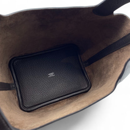 Pre-owned Hermes Picotan lock PM Evenne Taurillon Clemence Silver hardware K stamp