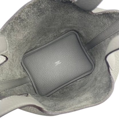 Pre-owned Hermes Picotan Lock PM Grimeyer Taurillon Clemence Silver hardware K engraved