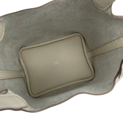 Pre-owned Hermes Picotan Lock PM Clet Taurillon Clemence Silver hardware K stamp