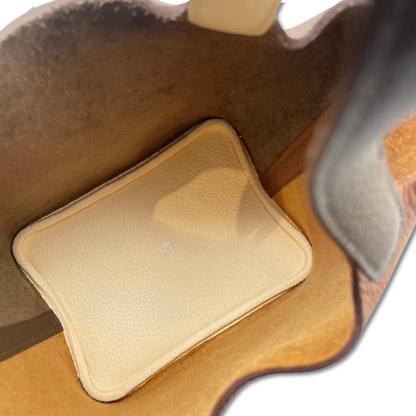 Pre-Owned Hermes Picotan Rock Cazac PM Etoupe/Gold Taurillon Clemence Silver Hardware U engraved